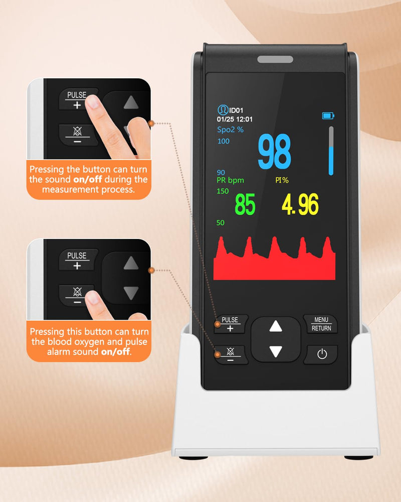 [Australia] - Pulse Oximeter Rechargeable Fingertip Pulse Ox, Handheld Pulse Oximeter, HealthTree Finger Blood Oxygen Saturation Monitor with SpO2 & Pulse Rate, Portable Oxygen Meter Finger for Adults For Adult 