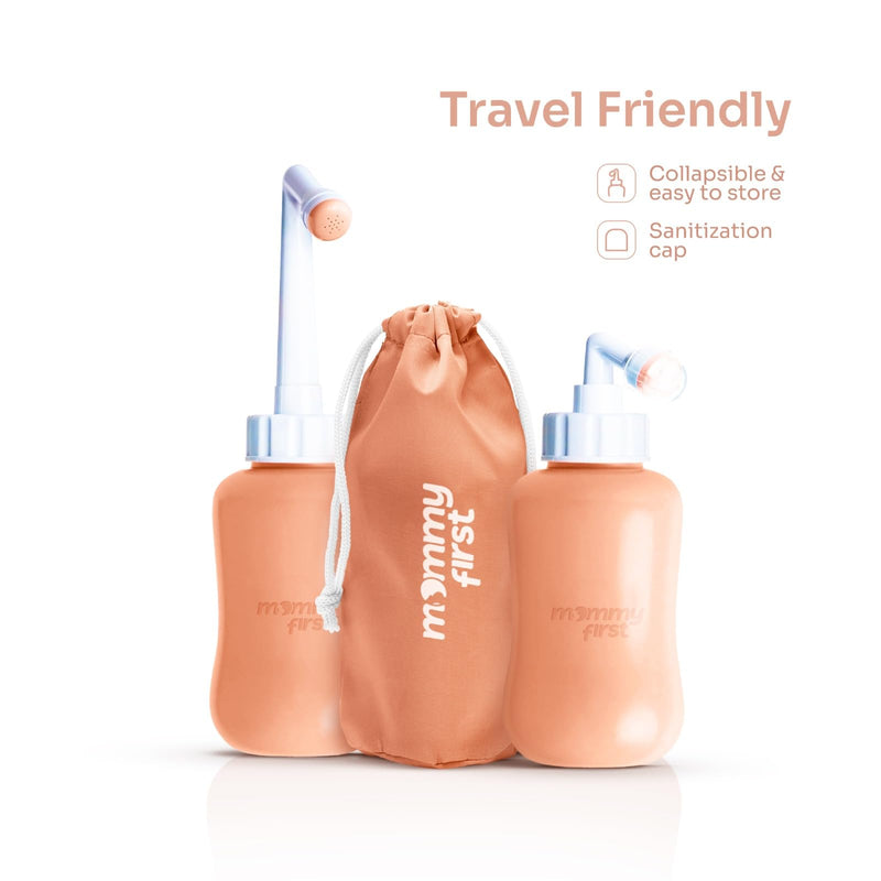 [Australia] - Mommy First¬Æ Peri Bottle for Postpartum Care | Upside Down Bottle for Perineal Cleansing and Recovery | Portable Bidet | Postpartum Essential | Peach 12.2 OZ 12.2 Ounce 