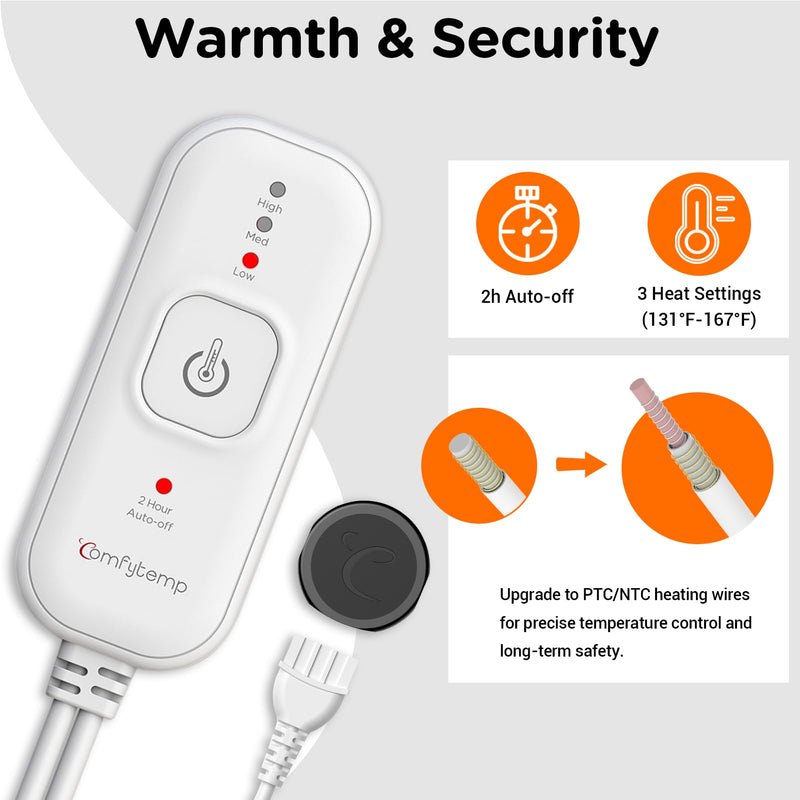 Comfytemp Shoulder Heating Pad for Men Women, S/M | For Rotator Cuff, With Brace, Electric Heated Wrap, 3 Heat Settings, 2H Auto-Off, for Men Women Mom Dad
