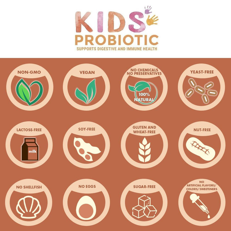 [Australia] - Kids Vegan Probiotics, 60 Tiny Pearls - Antibiotic Recovery - Helps Support Kids' Immune & Digestive System - 15x More Effective Than Gummies - Sugar Free, Easy to Swallow 