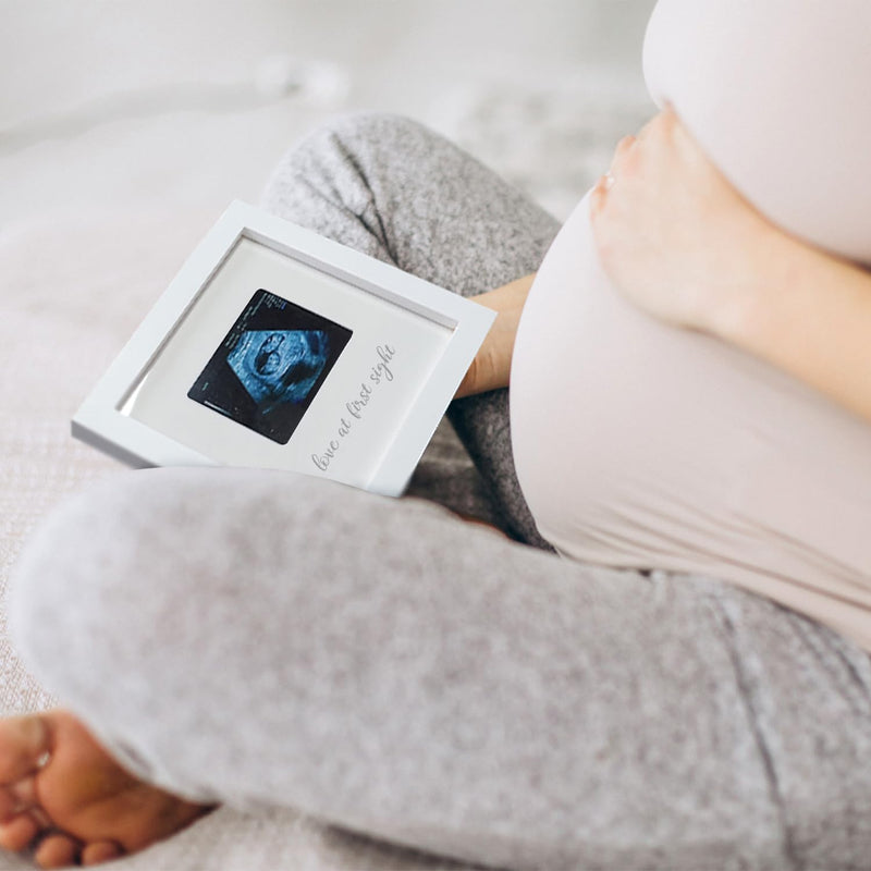 [Australia] - Love at First Sight Ultrasound Picture Frames, Sonogram Picture Frame, Pregnancy Announcement for Grandparents, Baby Announcement Ideas Ultrasound Photo Frame Nursery Décor, White Love at First Sight - White 