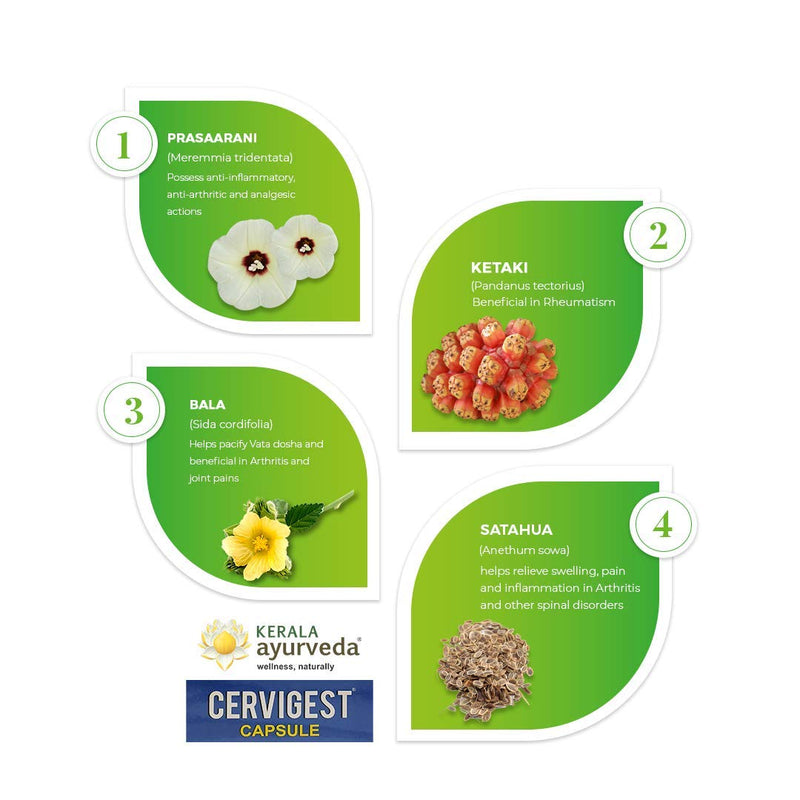 Kerala Ayurveda Cervigest Capsule- 90 CountOne Free Prakruthi Ginger Candy for Each Order.