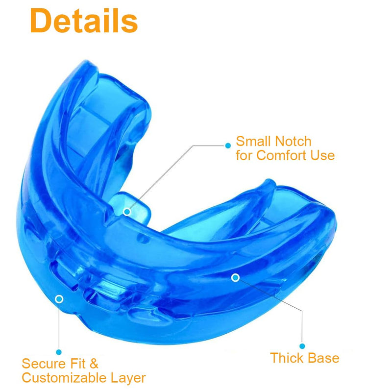 [Australia] - Coolrunner Double Braces Mouth Guard, Sports Athletic Mouth Guards Youth Mouthguard for Upper and Lower Teeth Protection Required for Youth, Teenager and Adults (Blue) (Blue+Transparent) Blue 