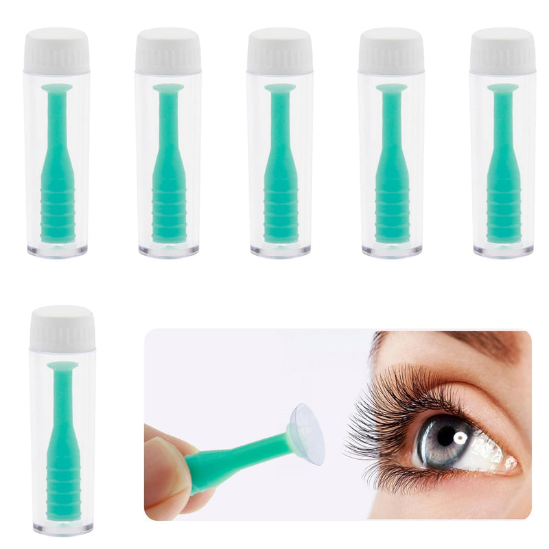 [Australia] - Pack of 6 Silicone Contact Lens Remover Contact Lens Insertion Removal Tool Eye Lens Removal Applicator with Travel Box for Hard Lenses Ergonomic Design for Travel Home Use (Green) 