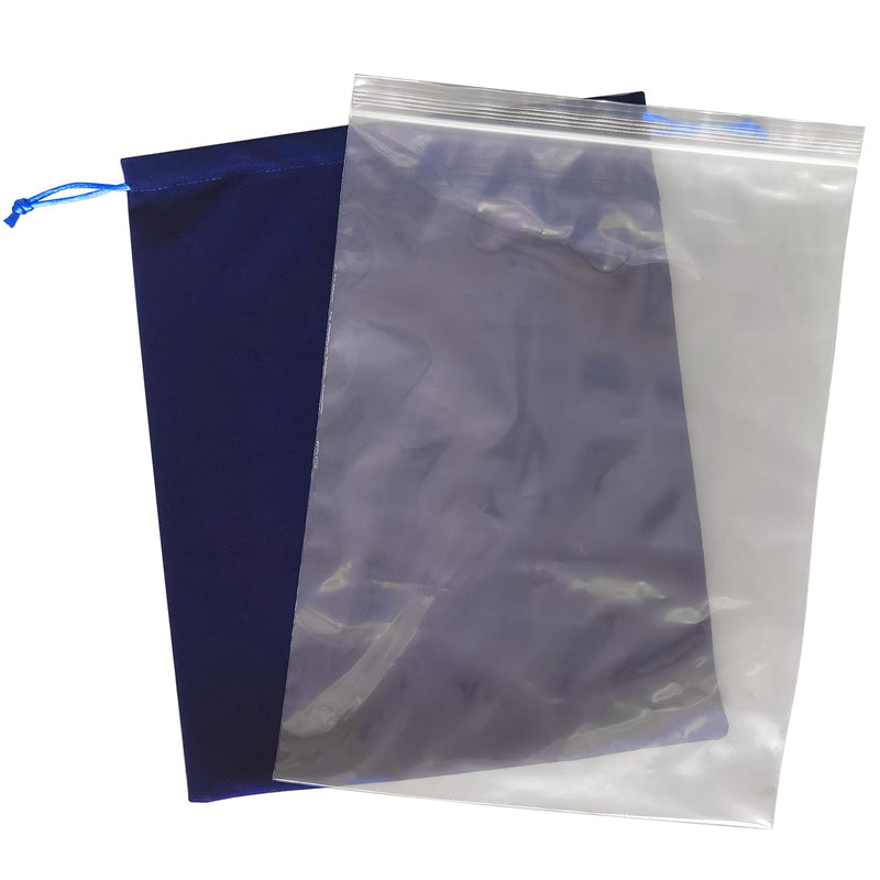 [Australia] - Blue Velvet Cremains Urn Bag for Human Ashes - For Use Inside the Urn - Size 10" X 12" (230 Cubic Inches Capacity) - Includes a Resealable PE Material Ashes Storage Bag Blue Large 