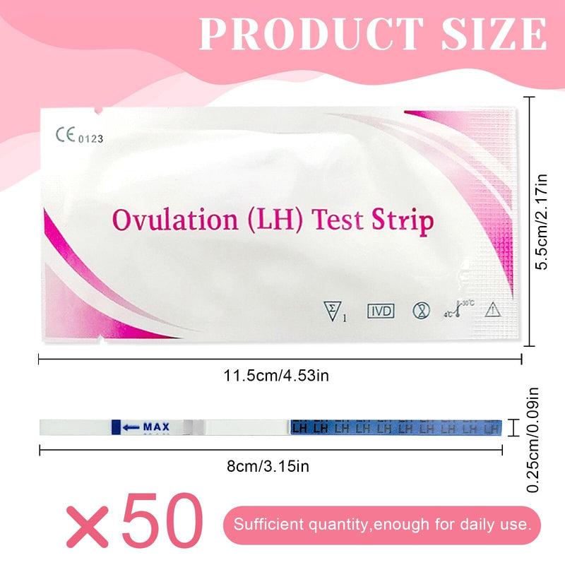 [Australia] - Pack of 50 ovulation test strips, fertility test for women, 25 miu/ml optimal sensitivity, accurate tracking of the ovulation test, quick and accurate results 