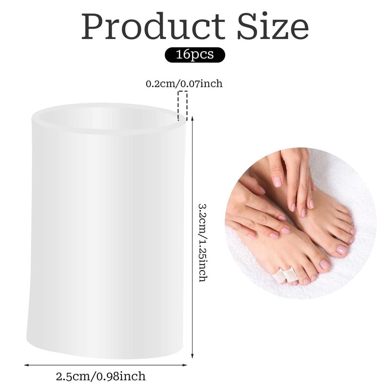 [Australia] - Pack of 16 toe protectors, toe caps, little toe, toe sleeves, protection, silicone toe pads, toe protection cap, silicone toe separators, toe separators, finger protection for toes 