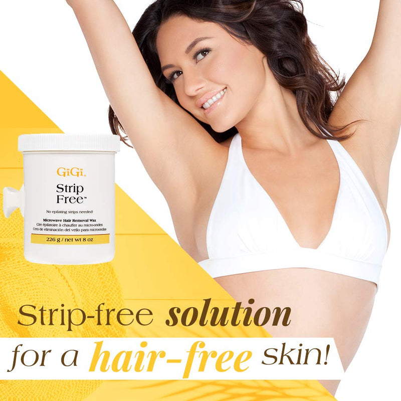 [Australia] - GiGi Strip Free Microwave Formula Hair Removal Wax, 8 oz Strip Free w/ Beeswax 