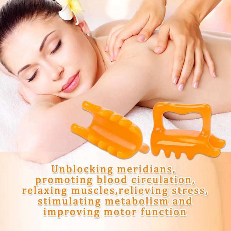 [Australia] - 1Pcs Fascia Cellulite Massager New Shape Neck Shoulder Back Resin Massager Body Massage Tool 