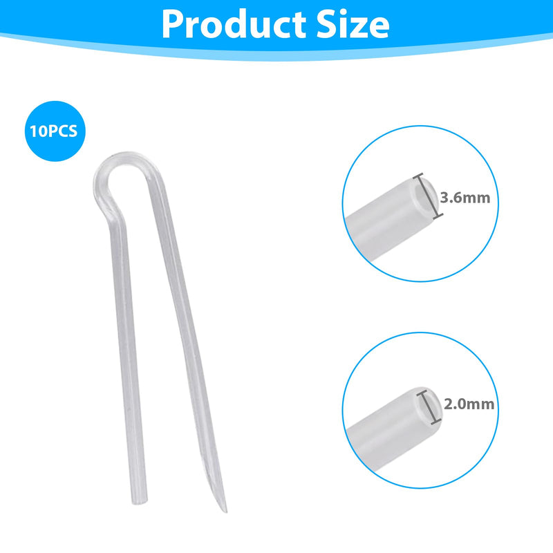 GVSS 10 x Transparent Replacement Tubes for Hearing Aids 3.6 x 2 mm, Flexible for Hearing Amplifiers, Clear Sound Transmission, Compatible with Most Models