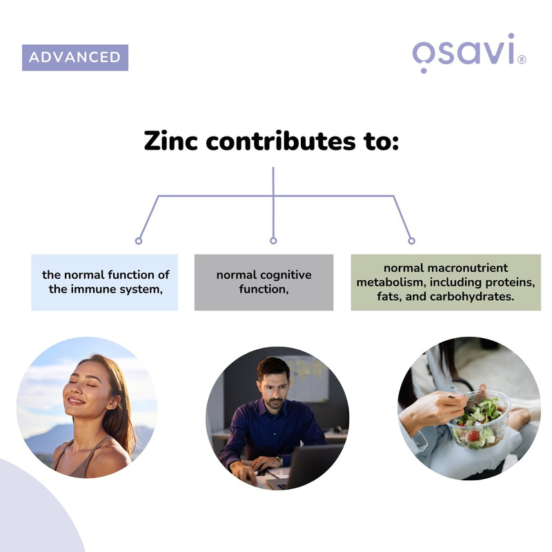 Osavi Liposomal Zinc 15 mg - 60 Vegan Capsules | Liposovit®-Zn Capsules | High Absorption & Gentle on Stomach | Supports Immune System, Cognitive Function, Hair, Skin & Nails