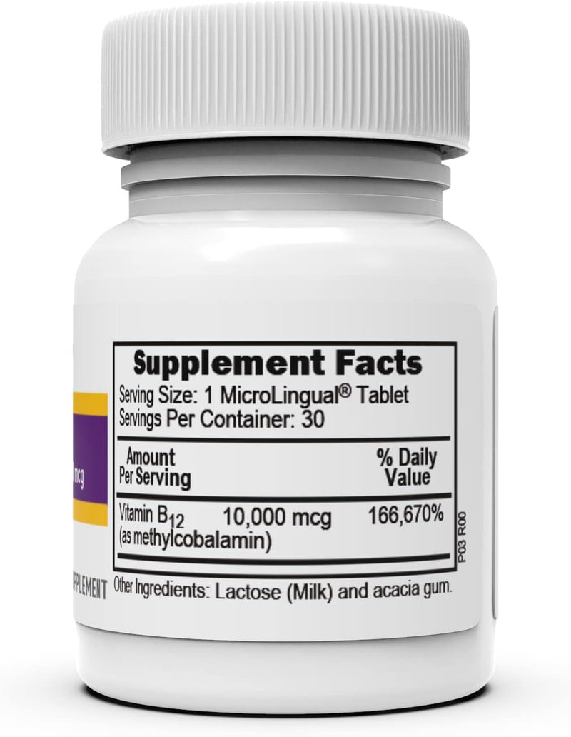 Superior Source No Shot Methylcobalamin B-12 10000 mcg - Vitamin B-12 to Support Energy Production, Brain Health & Overall Wellness - Sublingual Tablets for Quick Absorption - 30 Dissolving Tablets | Third-Party Tested Methylcobalamin B-12 Tablets Supp...