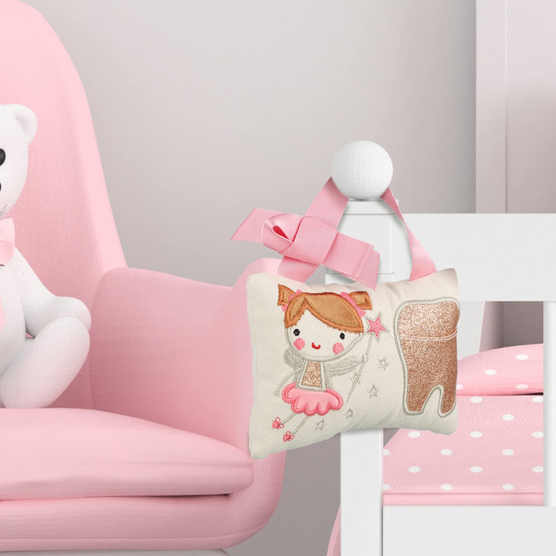[Australia] - Qunclay Tooth Fairy Pillow with Pocket Kids Tooth Pillow Tooth Keepsake Pouch Tooth Fairy Gifts for Girl and Boy, 3.9 x 5.9 Inches (Sweet Style) 