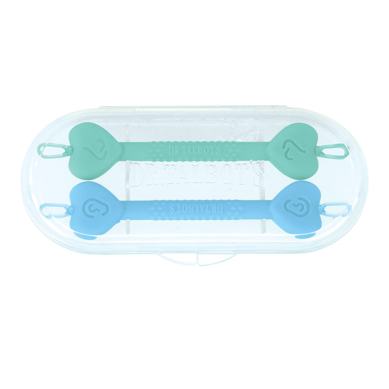 [Australia] - Dr. Talbot's Safe Ear Wax Removal Tool and Nose Cleaner for Baby with Travel Case, 2-Pack, Boy Blue and Green 