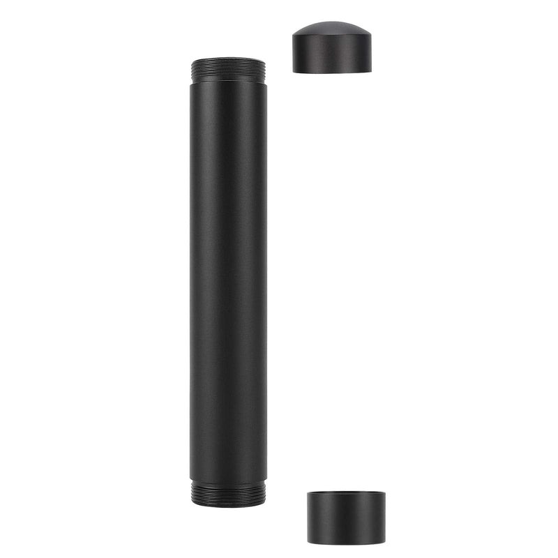 [Australia] - Air Tight Smell Proof Metal Cigar Case Tube with Built in Humidifier (Black) Black 