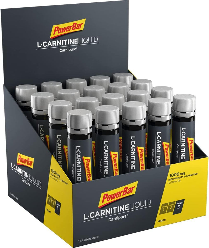 [Australia] - Powerbar L-Carnitine Liquid Ampoules 20x25ml - Dietary Supplement with 1000 mg L-Carnitine and Vitamin B6 Neutral in Taste 25 ml (Pack of 20) 