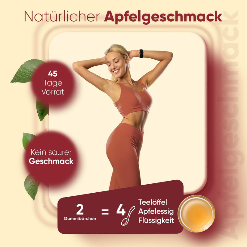 [Australia] - Apple Cider Vinegar Gummy Bears 1000mg - Vitamin C, B12, B6, & B9 Folic Acid - Immune System, Nervous System, Reduces Fatigue (EFSA) - 90 Vegan Apple Flavored Gummies - Apple Cider Vinegar - WeightWorld 