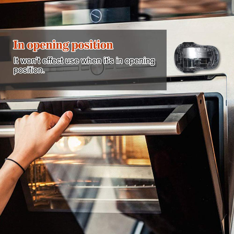 [Australia] - EUDEMON Child Safety Heat-Resistant Oven Door Lock, Oven Front Lock for Kids Easy to Install, Use Adhesive,No Screws or Drill (1 Pack,Clear-Black)(ONLY for Flat Surface) Clear-Black 