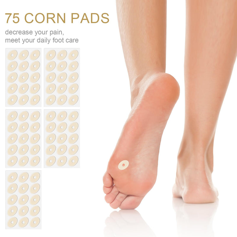 [Australia] - 75pcs Corn Cushions, Corn Pads for Toes Latex Sponge Foot Callus Pads Self-Adhesive Foot Care Cushions Protectors for Men Women Feet Toes (Small Oval) Small Oval 