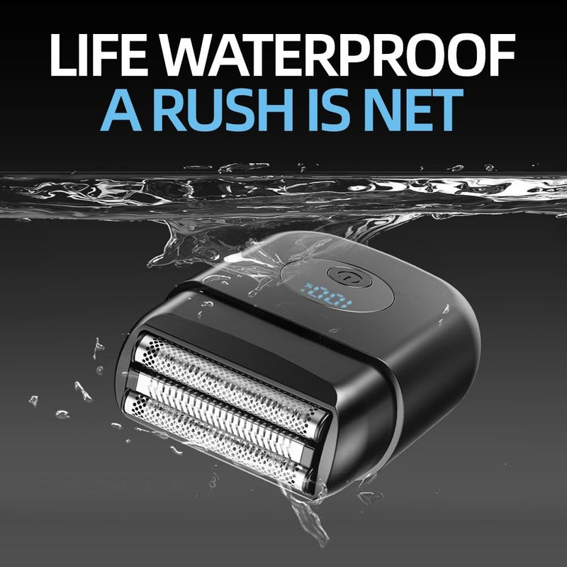 [Australia] - Electric Foil Shavers for Men, New Mini Electric Razor with 3 Floating Blades, LED Display, USB-C Fast Rechargeable, Travel Portable Beard Trimmer for Men, Gifts for Dad Him (Black) Black 