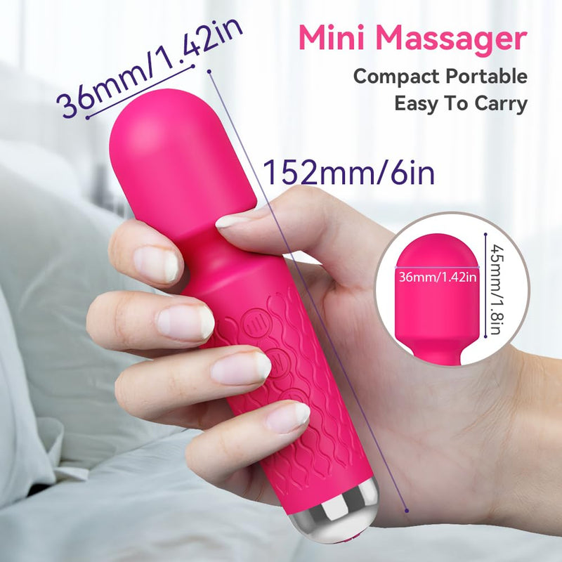 [Australia] - Upgraded Mini Massager for Back, Neck, Whole Body and More, Rose Pink Small Massager Relief Stress & Promote Relaxation, 20 Modes 8 Speeds 