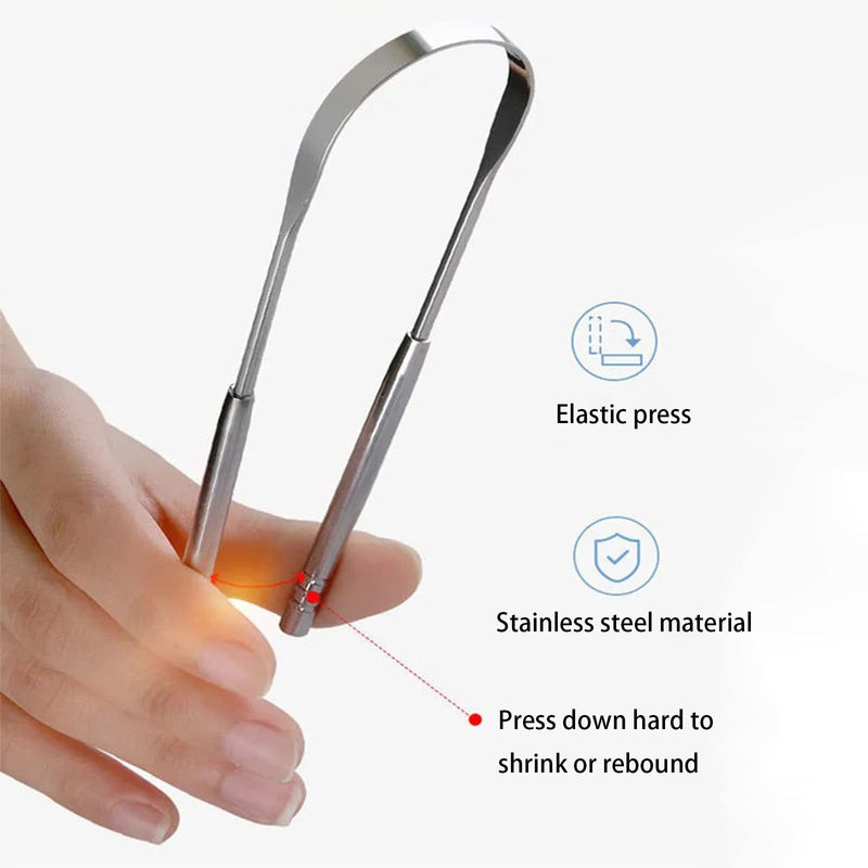 [Australia] - 2 Pack Tongue Scraper,Stainless Steel Tongue Cleaners,Tongue Scraper for Adults, Reduce Bad Breath and Fresh Breath(Silver) 2 Pack Silver U-shaped 