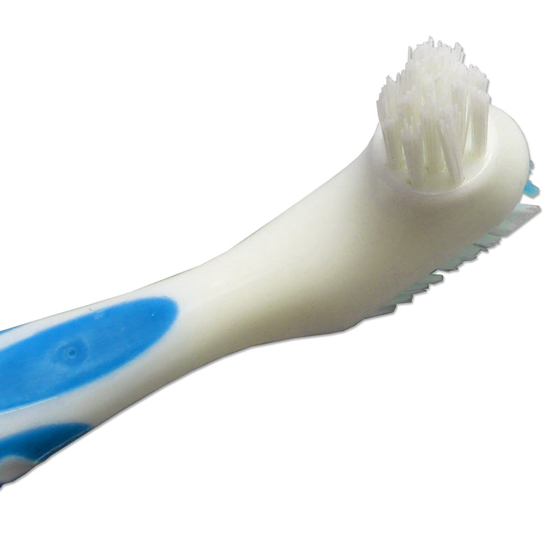 [Australia] - Denture Brush ~ Rubber Handles, Easy Grip, Double Bristle Head 