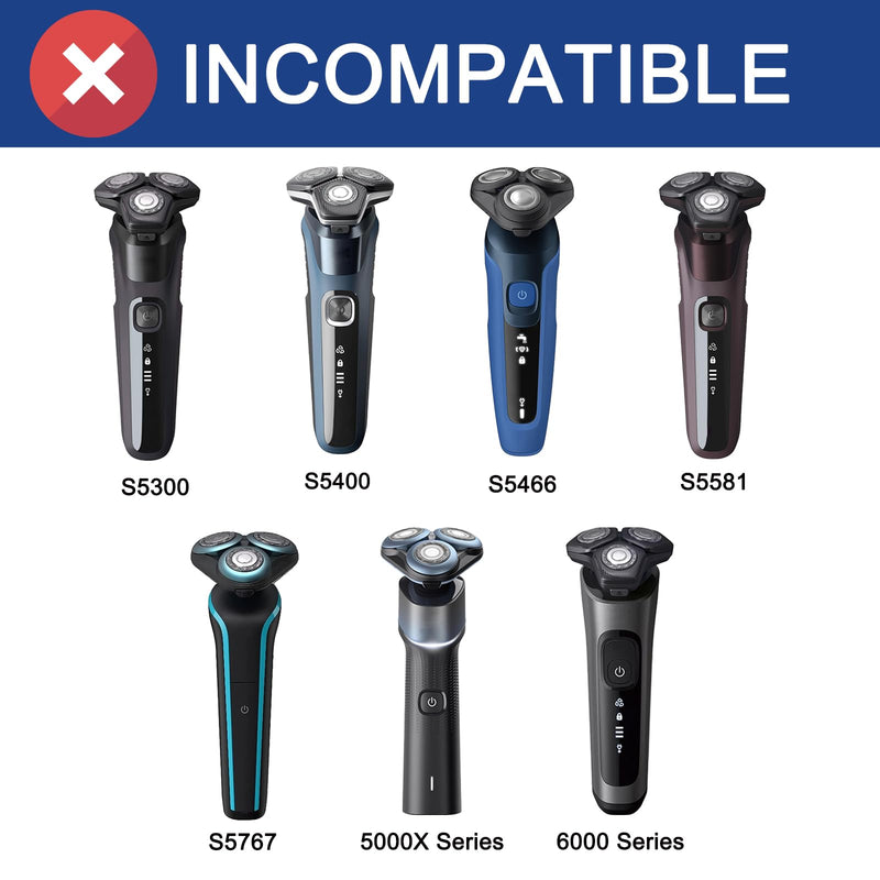 SH50 Replacement Heads Compatible with Philips Norelco 5000 Series Shaver, Blades for Philips Norelco Aquatec Shavers, HQ8 Replacement Blades, 6-pc Pack SH50 6-pc pack