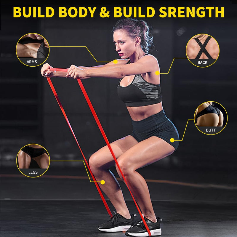 [Australia] - Resistance Band Pull up Band Fitness Exercise Bands Natural Latex for Workout Body Stretch Powerlifting Band Fitness Sport Training at Home/The Gym red 