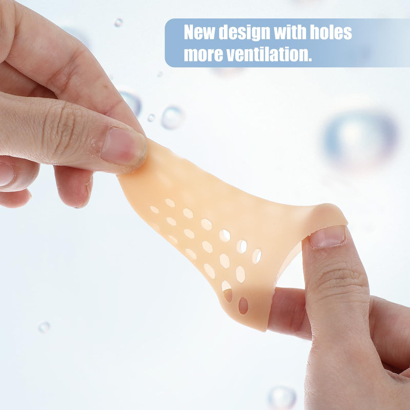 [Australia] - Sibba 10x Support Breathable Toe Protection Pads Big Toe Caps Covers with Holes Silicone Foot Pads Comfortable Toe Cover Hammer Toes Splint Corns Friction Ingrown Toenails 