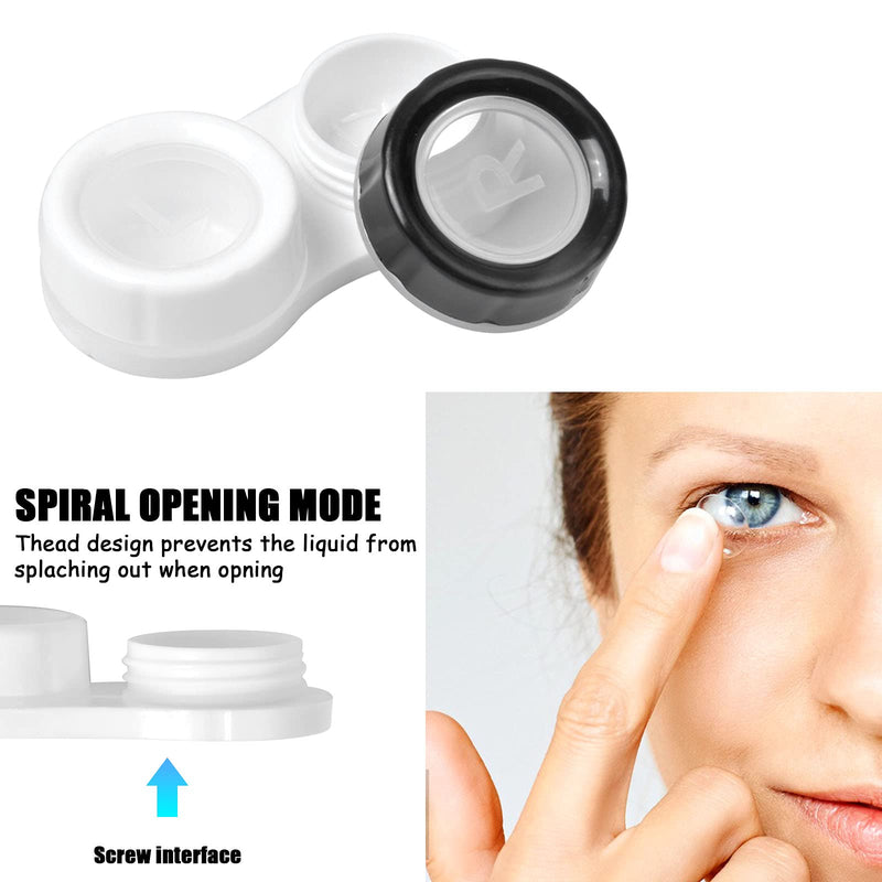 [Australia] - 20PCS contact lens container, lens container, contact lens container set, glasses case, portable, travel contact lens set, contact lens box with screw cap for home and travel, 5 colors 