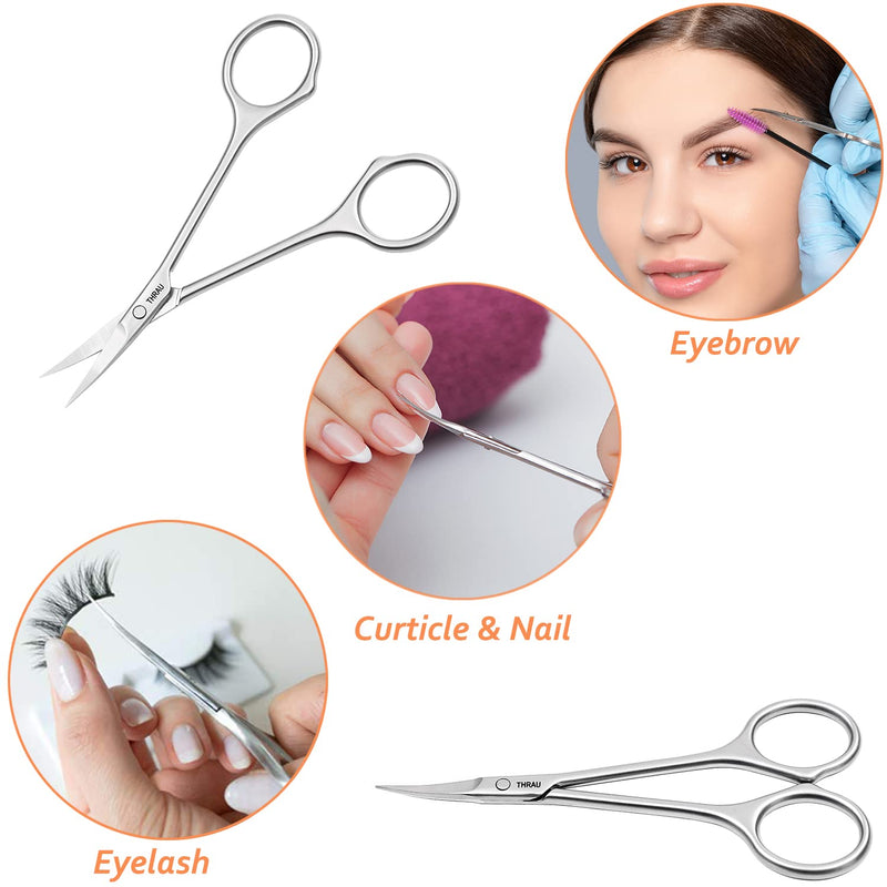 [Australia] - THRAU beard scissors, multifunctional facial hair scissors, high-quality stainless steel eyebrow scissors - easy trimming of nails, eyebrows, nose hair, beard and eyelashes 