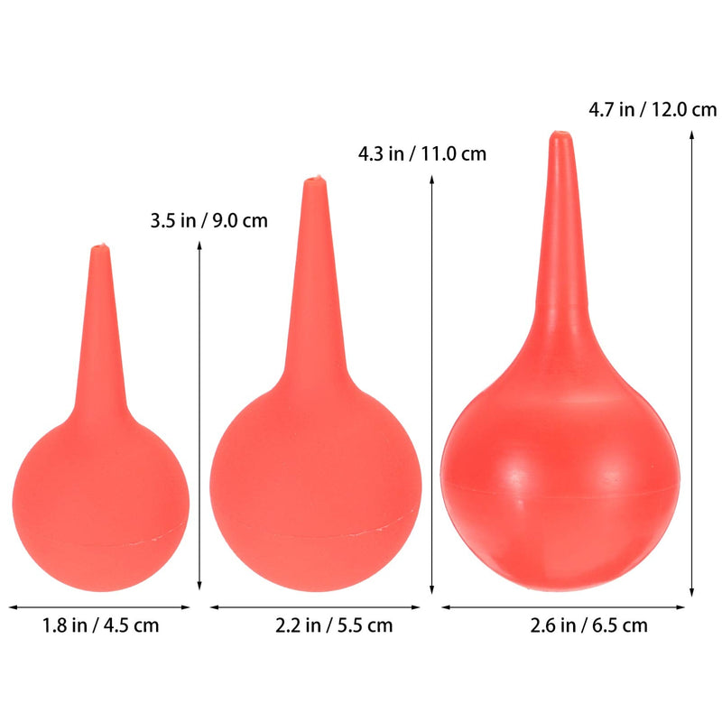 [Australia] - Healifty Ear Syringe Pack of 3-30/60/90ml Hand Bulb Syringe for Infants & Adults, Rubber Ear Washing Squeeze Bulb, Ear Washing Removal Tool Ear Syringe (Red) Red 30ml+60ml+90ml 