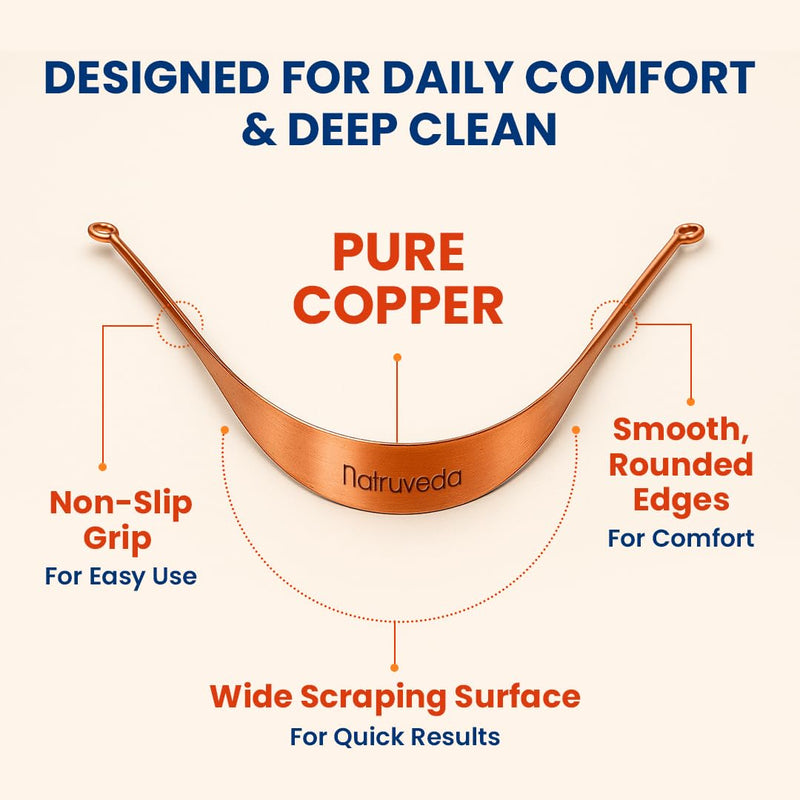 [Australia] - Copper Tongue Scraper - Metal Oral Hygiene Tool for Kids, Reusable Mouth Scraper & Cleaner, Premium Copper Design, Fresher Breath & Debris Removal, Travel-Friendly, USA-Based Seller - 4-PACK Copper - U shaped 4 Pack 