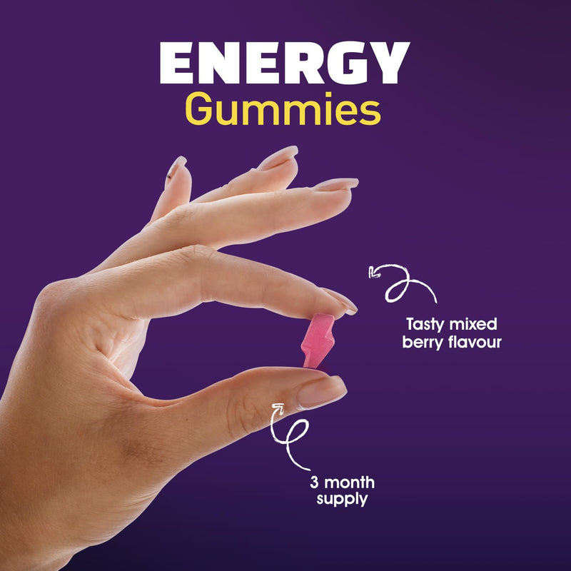 Energy Gummies |120 Mixed Berry Flavour Gummies from Science Fitness Brand |4 Months Supply 120