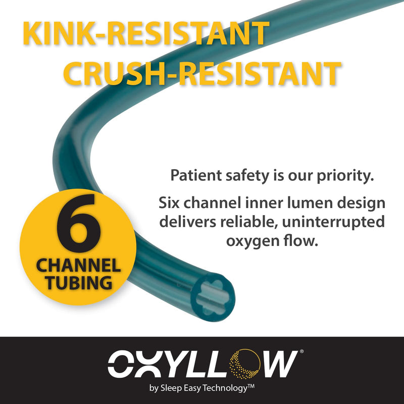 [Australia] - Premium 7 FT Oxygen Tubing | 1-Count | 6-Channel Kink-Resistant Air Flow | High-Visibility Green Tint | Universal End Connectors | Durable, Medical Grade Oxygen Therapy Accessory 