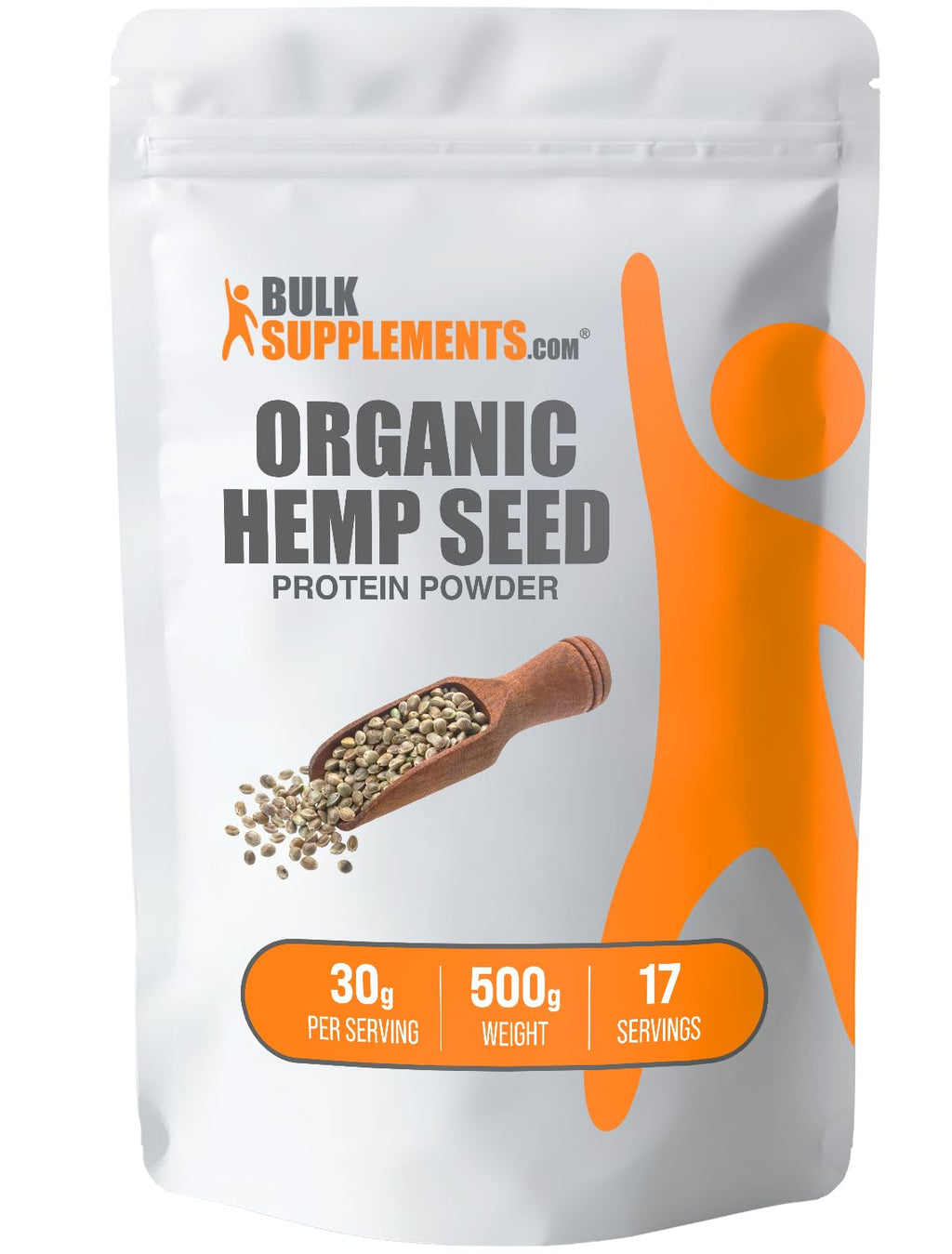 BulkSupplements.com Organic Hemp Seed Powder - Vegan Protein Powder - Unsweetened Protein Powder - Superfood Protein Powder (500 Grams - 1.1 lbs) Unflavored 17 Servings (Pack of 1)