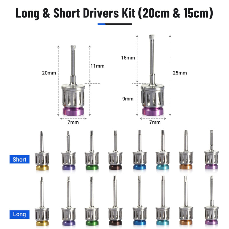 [Australia] - 4E 4E'S USA Dental Implant Torque Wrench Set: Universal Prosthetic Kit with Torque Adjustable Ratchet & Screwdrivers 16pcs, 10-70Ncm, Fully Autoclavable 