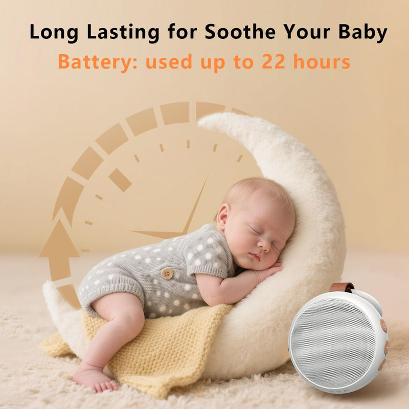 [Australia] - Portable Sound Machine Baby White Noise Machine Pink Noise Machine with 30 Soothing Sounds for Newborn Kids Adults Battery Sleep Brown Noise Masker 4 Timers Memory Function for Travel Home Office 