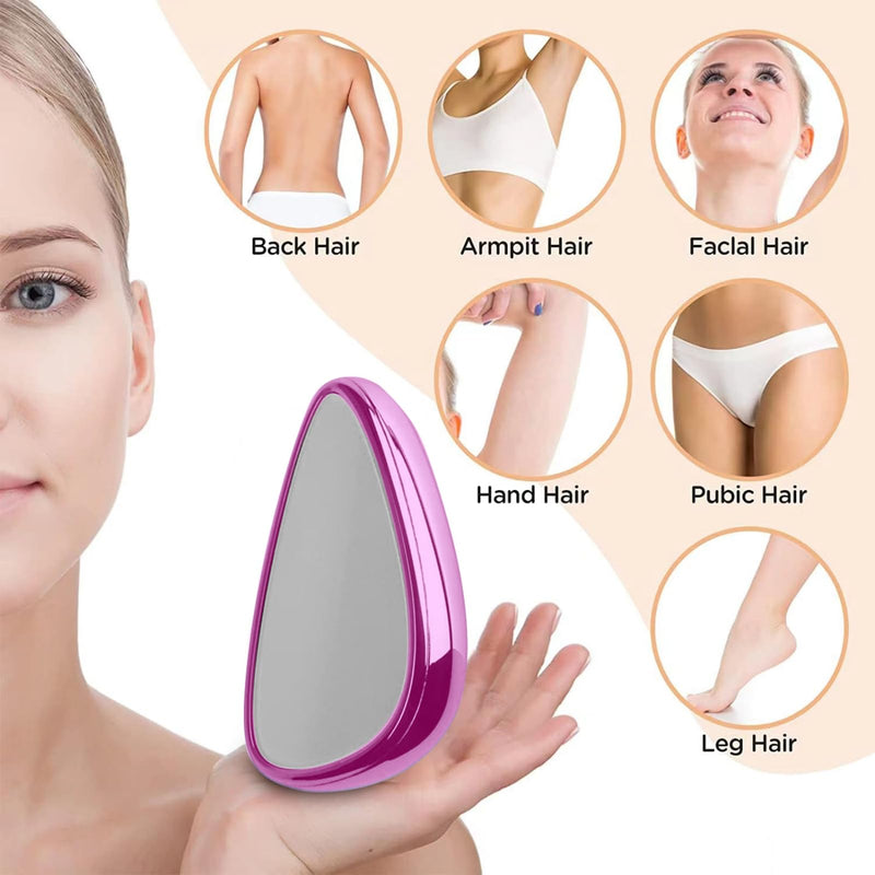 [Australia] - Crystal Hair Remover, Nano Epilator for Women, Portable Crystal Hair Remover, Quick and Easy Crystal Hair Eraser, Painless Peeling Hair Remover for Men and Women (Pink) 