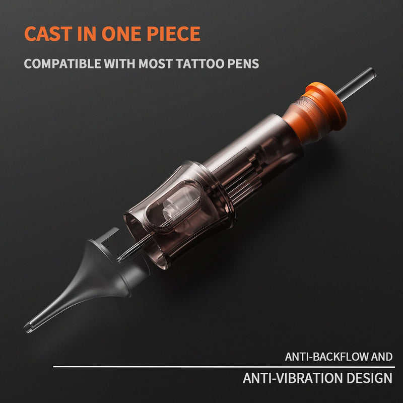[Australia] - A-minusone 20 Pcs 1207RL Standard Disposable Tattoo Needle Cartridges - 20 Pack of Round Liner Needles with Membrane Safety Cartridges for Tattoo Artists 