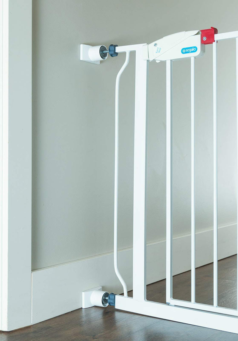 [Australia] - Wall Nanny Extender - 4 Inch Baby Gate Extension Guard (Made in USA) Extends Pressure Mounted Gates - Protects Walls, Stabilizes Gate, for Child, Pet Gate & Dog Gate, Protector Works on Stairs, 4 Pack White 