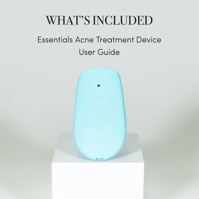 reVive Essentials Acne Device, FDA-cleared Red & Blue Light Acne Tools, Medspa Quality LED Light Therapy Products, Portable Triangular Design Face Tools for Skincare, Battery or USB Power Mini