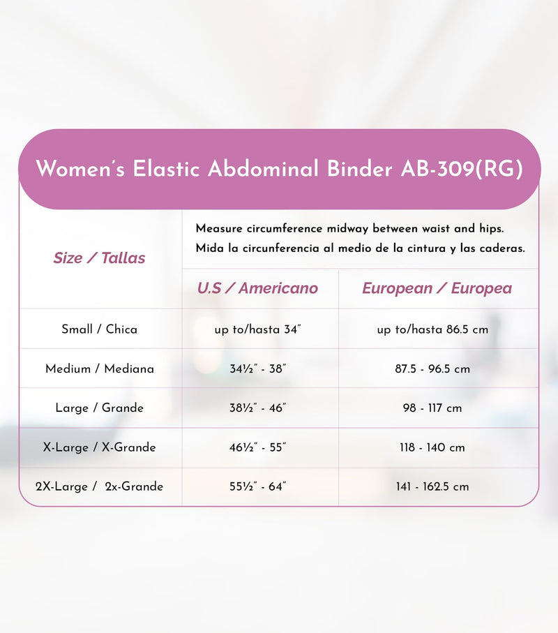 GABRIALLA Breathable Abdominal/Back Support Binder : White Small, Up to 34", (G AB-309 S)