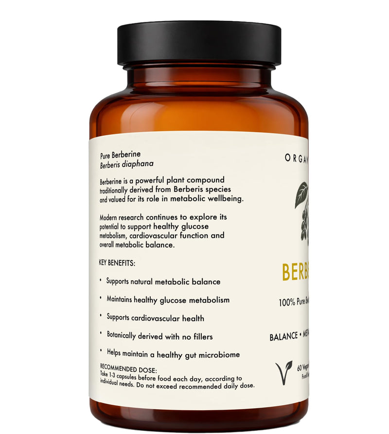 Berberine Capsules | Premium Berberis Diaphana Extract | Vegan Capsules | Natural Metabolic Support | No Fillers or Flow Agents
