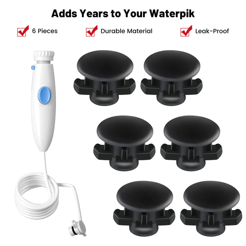 [Australia] - Replacement Tank Valves 6 Pack Compatible with Water Flossers WP900, WP112, WP250, WP300, Ultra, Nano, Traveler, VAVA, H2o (Black) Black 