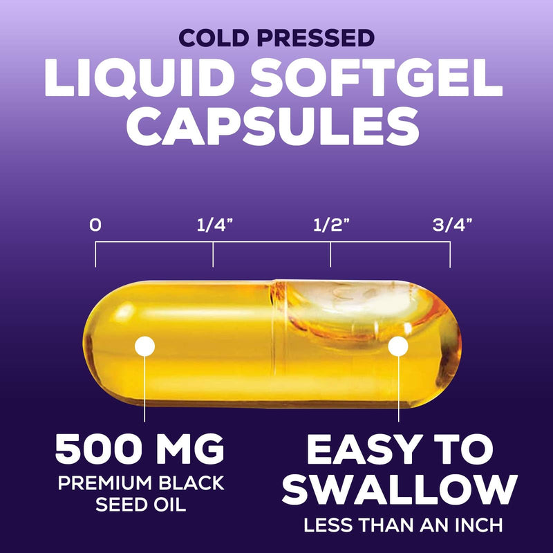 [Australia] - Black Seed Oil Capsules 1000mg - 100% Cold Pressed Blackseed Oil - Nigella Sativa Softgel Capsules for Joint, Hair, Skin & Immune Support, Pure Black Cumin Seed Oil Vegan, Non-GMO - 60 Softgels 60 Count (Pack of 1) 