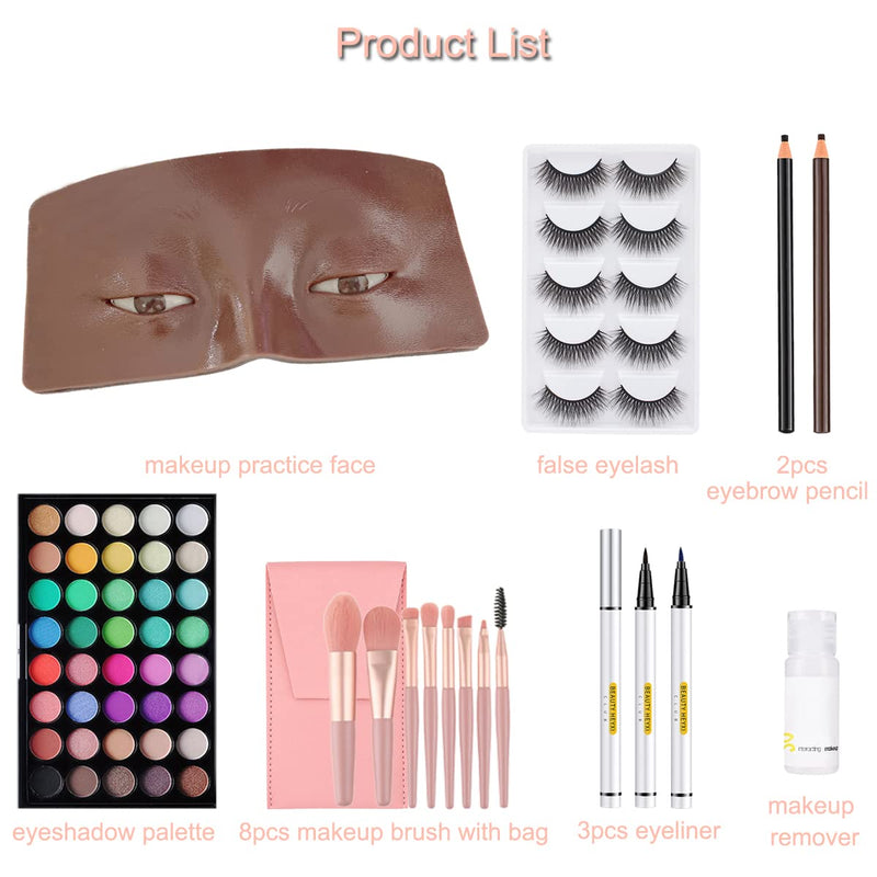 [Australia] - 3D Realistic Makeup Practice Face Board Set With Kit for Professional Artists, Students and Beginners - Eyes and Eyeshadow Training Mannequin #4 