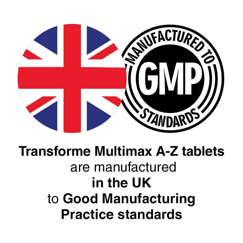 Multivitamins Nutritional Supplements for Women and Men, 365 Tablets, 1 Year Supply, 24 Active Vitamins and Minerals inc Vitamin D, C, B, Iron, Magnesium, Zinc, Vegan Vegetarian, UK Made by Transforme 1 count (Pack of 365)