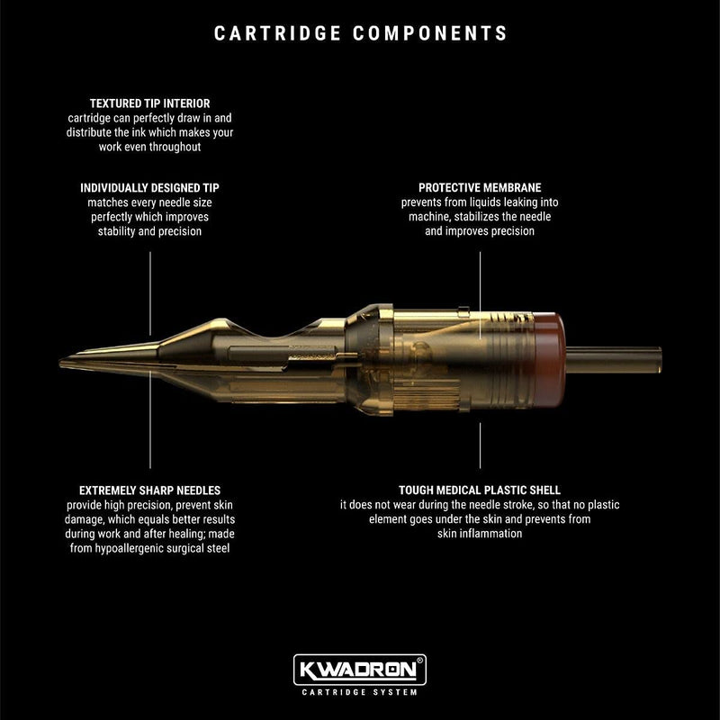 [Australia] - Kwadron Cartridge Tattoo Needles Cartridges, Box of 20, Tight Liners Long Taper - 3 Tight Liner Long Taper - 30/3RLLT 